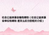 社会公益类事业编有哪些（社会公益类事业单位有哪些 是怎么区分的相关介绍）