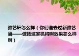 雅艺轩怎么样（你们谁去过新雅艺涵——傲扬这家机构啊效果怎么样啊）