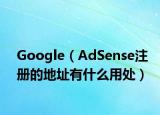 Google（AdSense注册的地址有什么用处）