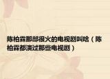 陈柏霖那部很火的电视剧叫啥（陈柏霖都演过那些电视剧）