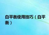 白平衡使用技巧（白平衡）