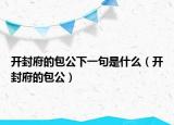 开封府的包公下一句是什么（开封府的包公）