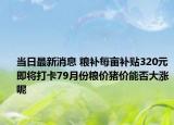 当日最新消息 粮补每亩补贴320元即将打卡79月份粮价猪价能否大涨呢