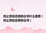 终止劳动合同协议书什么意思（终止劳动合同协议书）