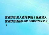 营业执照法人查询系统（企业法人营业执照查询420100000282117）