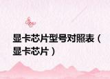 显卡芯片型号对照表（显卡芯片）