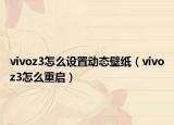 vivoz3怎么设置动态壁纸（vivoz3怎么重启）