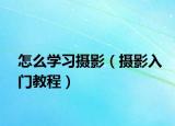 怎么学习摄影（摄影入门教程）