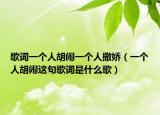 歌词一个人胡闹一个人撒娇（一个人胡闹这句歌词是什么歌）