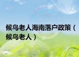 候鸟老人海南落户政策（候鸟老人）