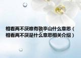 相看两不厌唯有敬亭山什么意思（相看两不厌是什么意思相关介绍）