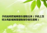 手机如何把视频音乐提取出来（手机上怎样从电影视频里提取保存音乐音频）