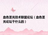 血色圣光技术联盟论坛（血色圣光论坛干什么的）