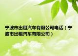 宁波市出租汽车有限公司电话（宁波市出租汽车有限公司）