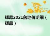 辉昂2021落地价明细（辉昂）