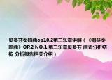 贝多芬奏鸣曲op10.2第三乐章讲解（《钢琴奏鸣曲》OP.2 NO.1 第三乐章贝多芬 曲式分析结构 分析报告相关介绍）
