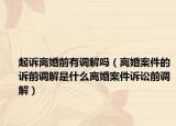 起诉离婚前有调解吗（离婚案件的诉前调解是什么离婚案件诉讼前调解）