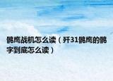 鹘鹰战机怎么读（歼31鹘鹰的鹘字到底怎么读）