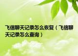 飞信聊天记录怎么恢复（飞信聊天记录怎么查询）
