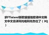 求FTisland新歌狠狠地歌词中文韩文中文音译拜托啦拜托各位了（3Q）