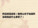 药店碧莲是啥（我特么终于知道药店碧莲是什么意思了）