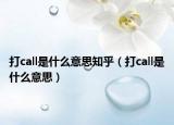 打call是什么意思知乎（打call是什么意思）