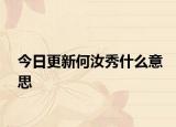 今日更新何汝秀什么意思