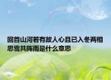 回首山河若有故人心且已入冬两相思雪共阵雨是什么意思
