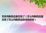 怎样判断西瓜是否熟了（怎么判断西瓜是否熟了怎么判断西瓜的成熟程度）