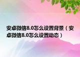安卓微信8.0怎么设置背景（安卓微信8.0怎么设置动态）