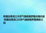 欧盟自美进口天然气首超俄罗斯详细内容 欧盟自美进口天然气首超俄罗斯具体介绍