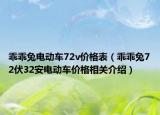 乖乖兔电动车72v价格表（乖乖兔72伏32安电动车价格相关介绍）