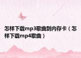 怎样下载mp3歌曲到内存卡（怎样下载mp4歌曲）