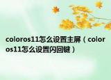 coloros11怎么设置主屏（coloros11怎么设置闪回键）