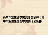 高中毕业生留学需要什么条件（高中毕业生出国留学需要什么条件）