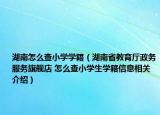 湖南怎么查小学学籍（湖南省教育厅政务服务旗舰店 怎么查小学生学籍信息相关介绍）