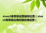 vivoz1青春版设置储存位置（vivoz1青春版应用权限在哪设置）