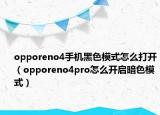 opporeno4手机黑色模式怎么打开（opporeno4pro怎么开启暗色模式）