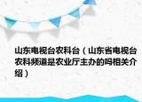 山东电视台农科台（山东省电视台农科频道是农业厅主办的吗相关介绍）