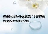 锂电池36fv什么意思（36F锂电池是多少V相关介绍）