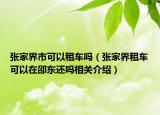 张家界市可以租车吗（张家界租车可以在邵东还吗相关介绍）
