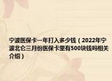 宁波医保卡一年打入多少钱（2022年宁波北仑三月份医保卡里有500块钱吗相关介绍）