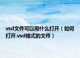 vsd文件可以用什么打开（如何打开.vsd格式的文件）