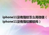 iphone11没有指纹怎么用微信（iphone11没有指纹解锁吗）