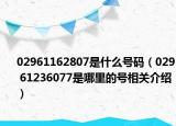 02961162807是什么号码（029 61236077是哪里的号相关介绍）
