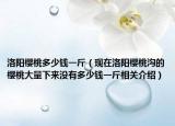 洛阳樱桃多少钱一斤（现在洛阳樱桃沟的樱桃大量下来没有多少钱一斤相关介绍）