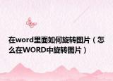 在word里面如何旋转图片（怎么在WORD中旋转图片）