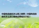 中国电信座机怎么网上缴费（中国电信的座机怎么进行缴纳话费相关介绍）
