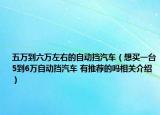 五万到六万左右的自动挡汽车（想买一台5到6万自动挡汽车 有推荐的吗相关介绍）