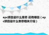 epc项目是什么意思 还有哪些（epc项目是什么意思相关介绍）